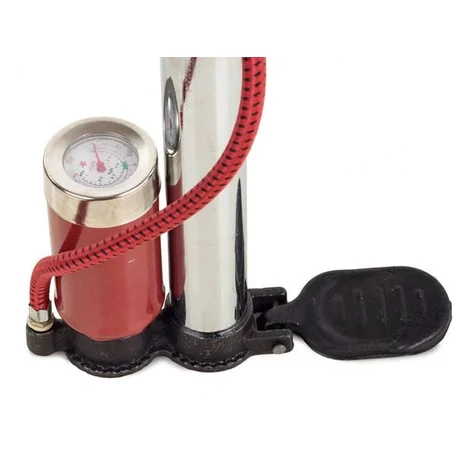 Nagy méretű fém kézi pumpa nyomásmérővel, 59 cm