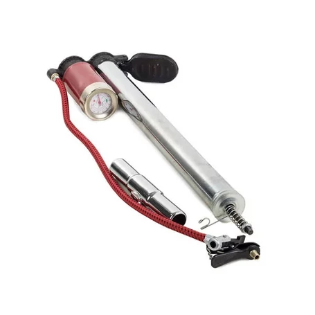 Nagy méretű fém kézi pumpa nyomásmérővel, 59 cm