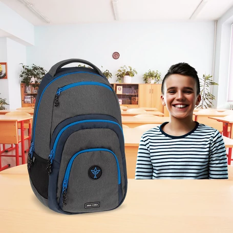 Ars Una Blue Wave, tinédzser hátizsák AU-2, szürke-kék