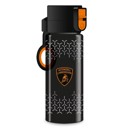 Ars Una Lamborghini BPA-mentes, biztonsági záras prémium kulacs, 475 ml, fekete-narancsságra