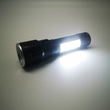 Power Style COB LED extra fényerejű, kisméretű többfunkciós zseblámpa műanyag tárolódobozban