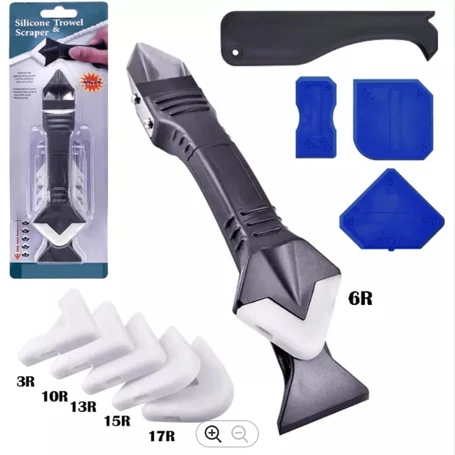 10 részes szilikon elhúzó, fugakenő, eltávolító, kaparó és kasírozó készlet