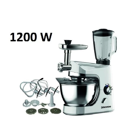 Értékcsökkent - Daewoo multifunkciós konyhai robotgép húsdarálóval és turmixgéppel, 1200 W, Ezüst, DSX-5055