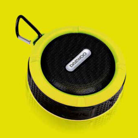 Daewoo fürdőszobai bluetooth hangszóró 3W teljesítménnyel, sárga
