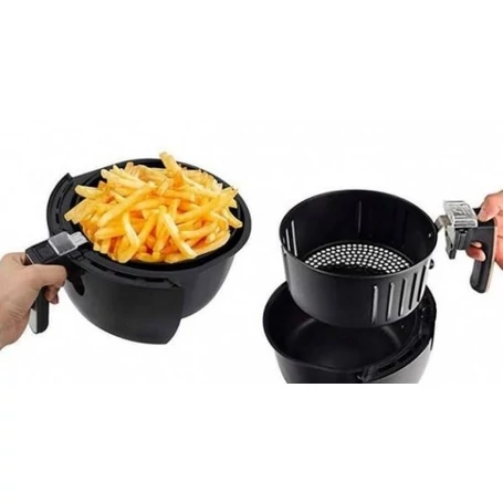 Elite® 3,6 L-es Air Fryer + receptkönyv, 1600W olaj nélküli forró levegős fritőz digitális kijelzővel - fehér