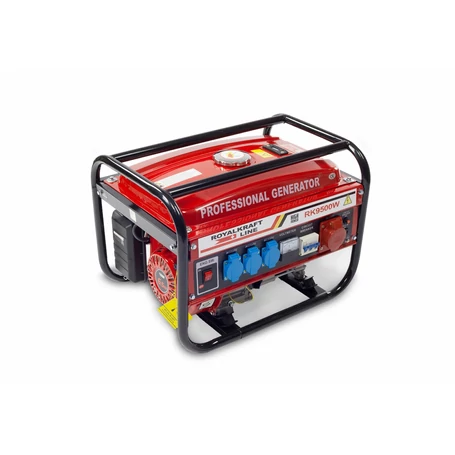 RoyalKraft RK9500W benzinmotoros aggregátor, generátor, 3 fázisú áramfejlesztő - 6500W