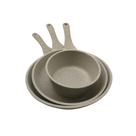 Royalty Line 10 részes, márvány bevonatos, tapadásmentes edénykészlet, üveg fedőkkel, krém szín