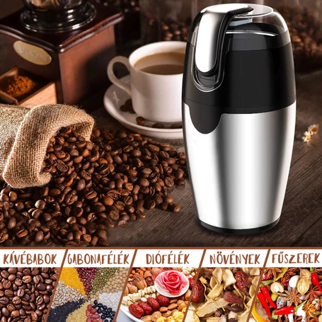 Royalty Line kávédaráló, fekete-ezüst, 200 W, CGE-200.4