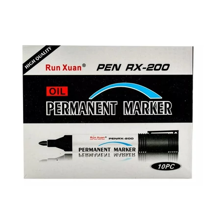 10 darabos alkoholosfilc készlet, vastag hegyű, fekete