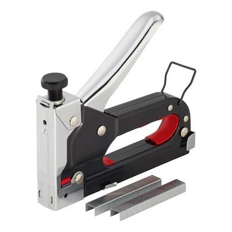 Fém kézi tűzőgép, 4-14 mm tűzőkapcsokhoz + 120 db kapocs