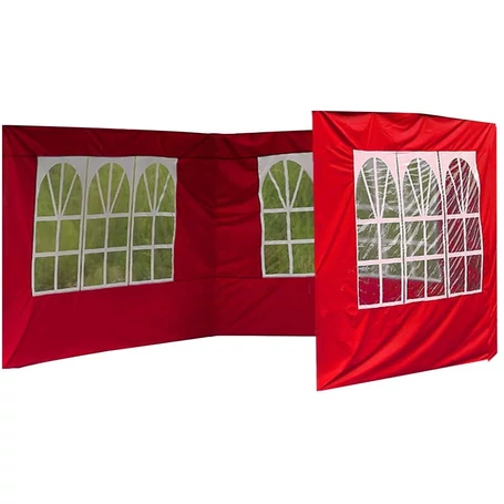 3 oldali ablakos oldalfal, 9 m oldalponyva kerti sátorhoz, pavilonhoz - piros