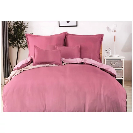 Prémium 7 részes 100% pamut ágyneműhuzat garnitúra, mályva-rózsaszín