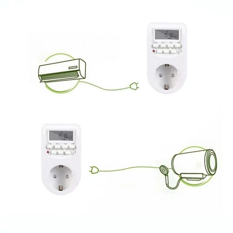 Digitális időkapcsoló, időzíthető aljzat, konnektor