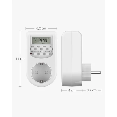 Digitális időkapcsoló, időzíthető aljzat, konnektor