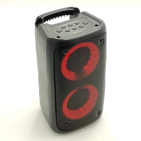 Akkumulátoros bluetooth hangfal mikrofon bemenettel (karaoke funkció), LED fényekkel, 2x5W