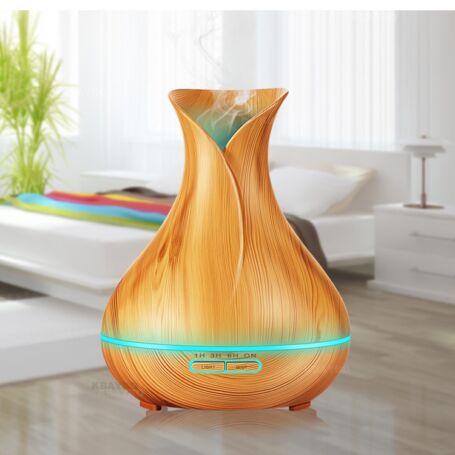 Fa hatású távirányítós óriás aromaterápiás párologtató bluetooth hangszóróval - világos váza
