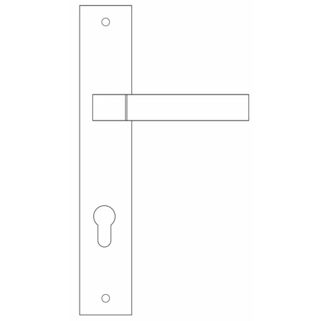 Fényes króm - szatén króm hosszúcímes kilincsgarnitúra, PZ zárral + 4 db kulcs