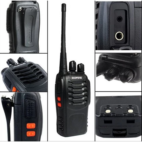 Baofeng BF-888S UHF walkie-talkie, 16 csatornás rádió adó-vevő fülhallgatóval