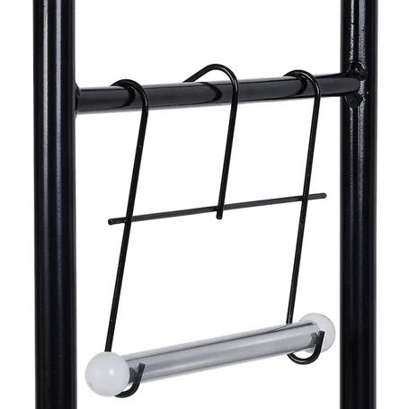 3 szintes fém polcrendszer, tároló, WC fölé, 163cm, fekete