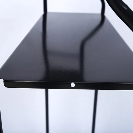 3 szintes fém polcrendszer, tároló, mosógép fölé, 152 cm, fekete