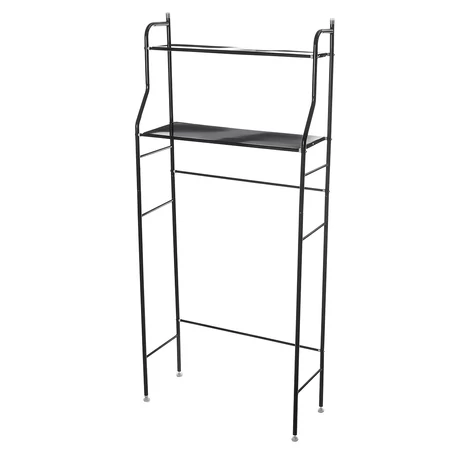 3 szintes fém polcrendszer, tároló, mosógép fölé, 152 cm, fekete