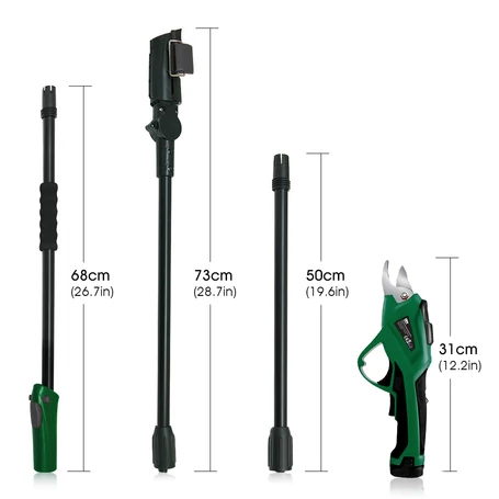 Elite Electronics® akkumulátoros magassági metszőolló és ágvágó, 3.6V, Li-Ion akkuval, töltővel + 1,8 m toldószár