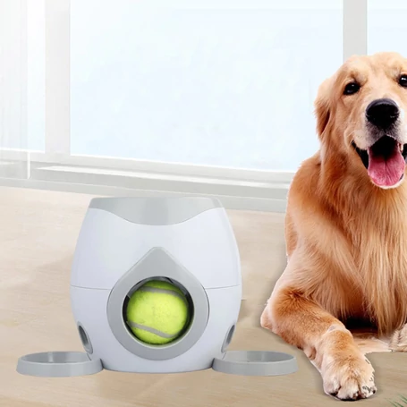 Jutalomfalat adagoló interaktív fejlesztő játék kutyáknak, 2 db teniszlabdával