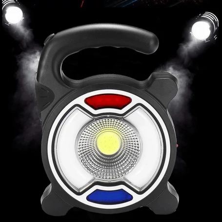 COB Work LED-es munkalámpa, kempinglámpa powerbank funkcióval, napelemmel