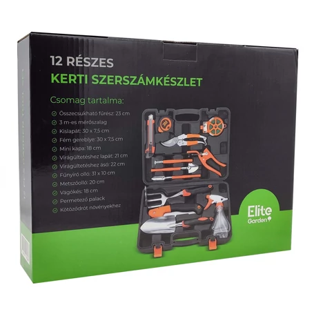 Elite Garden® 12 részes kerti szerszámkészlet műanyag kofferben