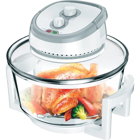 Elite® halogén sütő Air Fryer, 12 L-es olaj nélküli forró levegős fritőz 1400W, 3 db kiegészítővel + receptkönyv