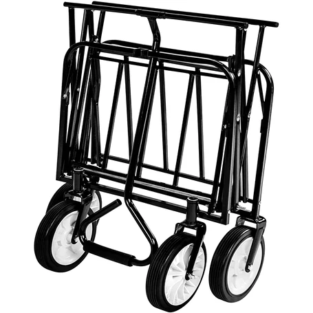 Értékcsökkent - Fém vázas összecsukható strandkocsi, kerti kocsi védőhuzattal, zöld