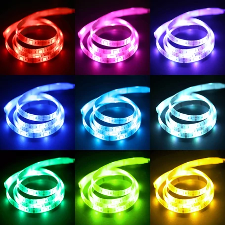 Okostelefonról vezérelhető bluetooth USB RGB LED szalag, 5 méter