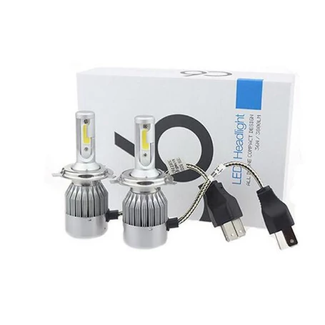 C6 LED autó fényszóró izzó pár H4 foglalattal - hidegfehér