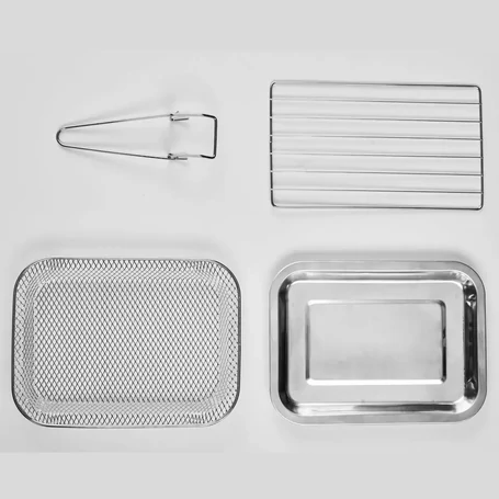 Értékcsökkent - Clover City, 15 literes forrólevegős, olajmentes légkeveréses sütő, 2400 W, JD-989, LCD kijelző, Fehér 