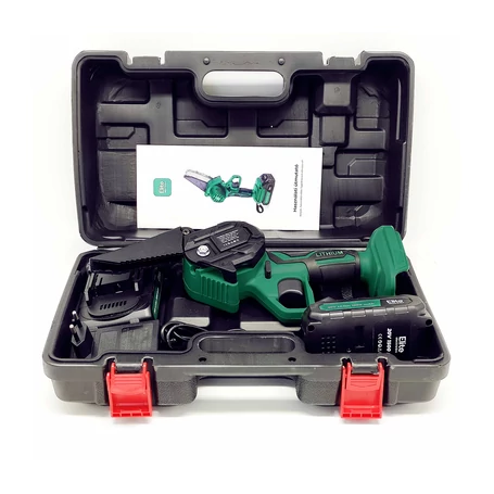 Elite Electronics® akkumulátoros mini láncfűrész, ágvágó fűrész készlet kofferben, 2 db 20V-os akksival