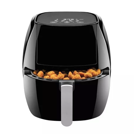 Értékcsökkent - Elite® 7,7 L-es Air Fryer + receptkönyv, 1800W olaj nélküli forró levegős fritőz digitális kijelzővel, keverőlapáttal és betekintőablakkal