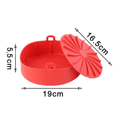 Szilikon sütőedény Air Fryer-hez, sütőforma meleglevegős fritőzhöz, sütéshez, fagyasztáshoz, 19 cm