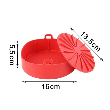 Szilikon sütőedény Air Fryer-hez, sütőforma meleglevegős fritőzhöz, sütéshez, fagyasztáshoz, 16 cm