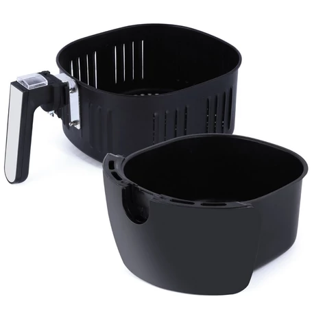 Értékcsökkent - Elite® olaj nélküli forró levegős fritőz digitális kijelzővel 1800W, 5,6 l kapacitással - fekete + receptkönyvvel