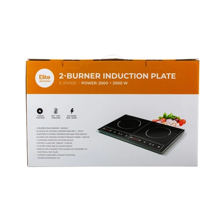 Értékcsökkent - Elite® két zónás, dupla indukciós főzőlap 4000W (2 x 2000W) E-IP4000
