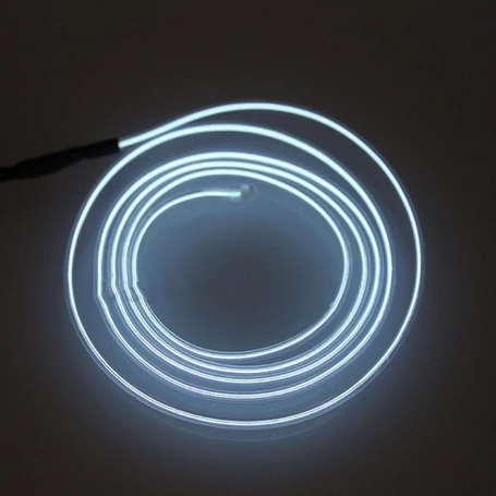 Fehér autós beltéri dekorációs világítás, ambient light, hangulatfény, elektrolumineszcenciás lámpa, 3.5 méter
