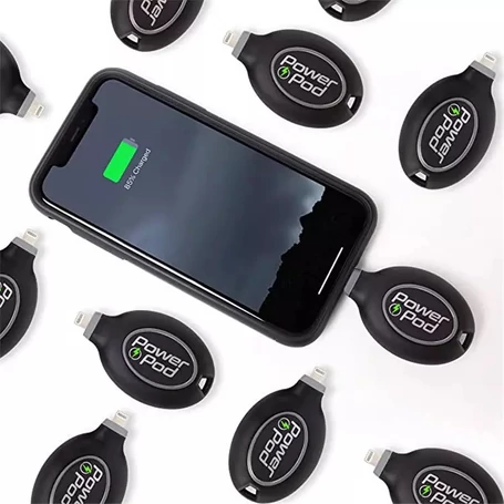 PowerPod Hordozható mini PowerBank, kulcstartó, 800 mAh, lightning csatlakozóval