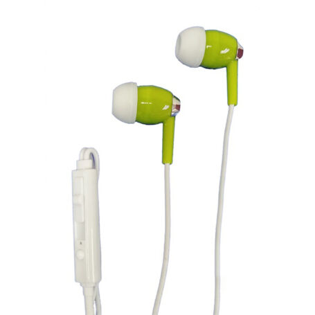 Falcon vezetékes headset, fülbe dugható fülhallgató, zöld, YM-438