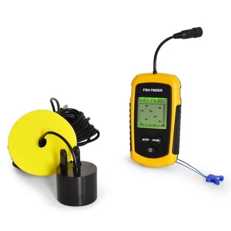 Hordozható halradar, szonár halkereső szett LCD kijelzővel, 100 m hatótávolság