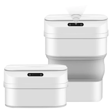 Szenzoros szemetes, automata, intelligens összecsukható bűzzáras kuka, 17,5 liter