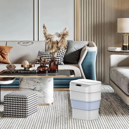 Szenzoros szemetes, automata, intelligens összecsukható bűzzáras kuka, 17,5 liter