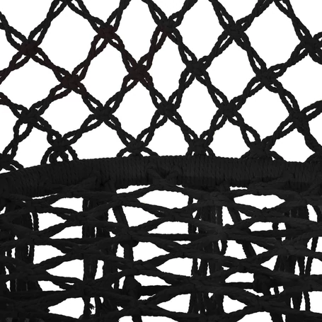 Makramé, fonott rojtos szövet függőszék, függőfotel, hintaszék - fekete