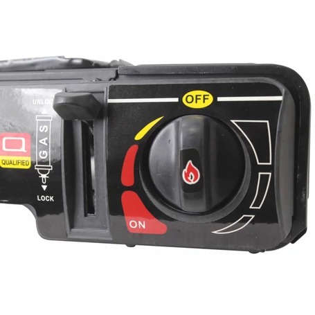 Hordozható palackos kemping gázfőző, gázrezsó, gáztűzhely, műanyag tároló kofferben