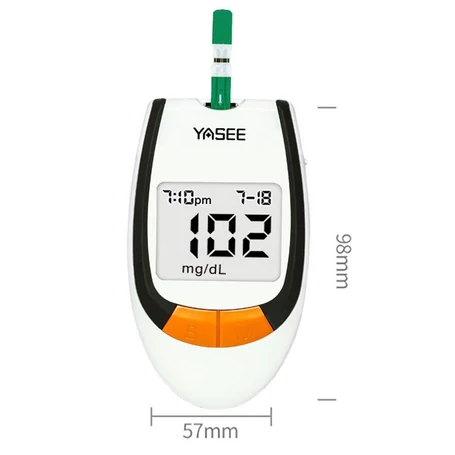 Digitális vércukorszint mérő készlet 50 db tesztcsíkkal és lándzsával, műanyag tárolóval