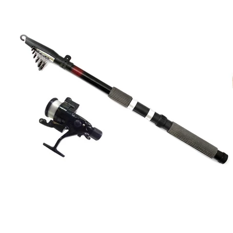 Teleszkópos 350cm hosszú horgászbot készlet orsóval és damillal